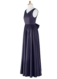 Azazie Hathaway Junior Stormy A-Line Bow Stretch Satin Dress image8