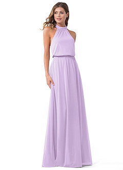 Azazie Landry Bridesmaid Dresses Lilac A-Line Pleated Mesh Dress image1