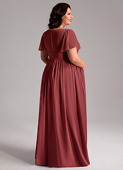 Azazie Verna Maternity Bridesmaid Dresses A-Line V-Neck Ruched Chiffon Floor-Length Dress image8