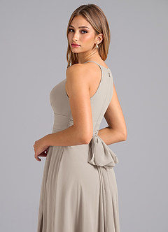 Azazie Denver Bridesmaid Dresses Frost A-Line Pleated Chiffon Dress image2