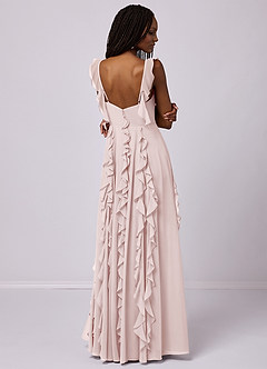 Barbie ♥ Azazie Bridesmaid Dresses Blushing Pink A-Line with Pockets Chiffon Dress image2