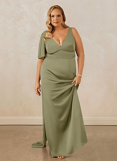 Christian Siriano Bridal for Azazie 1011 Brautjungfernkleider Meerjungfrau-Linie Schleifen Stretch-Satin Kleid Pistazie image16