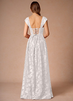 Hazel Cream Pleated Maxi Prom Dress image2