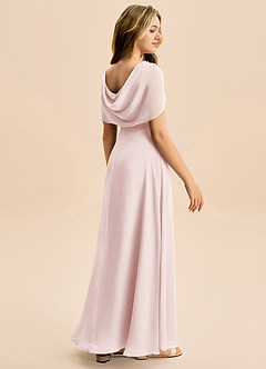 Azazie Emma Junior Linia A Pofałdowany Szyfon Długość podłogi Młodsza druhna Sukienka image6