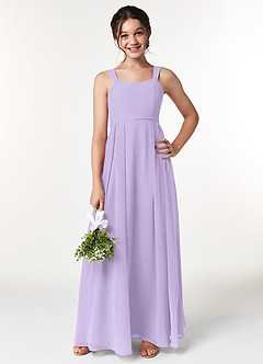 Azazie Simoan Junior Lilac A-Line Sweetheart Neckline Chiffon Dress image1
