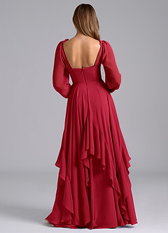Azazie Karan Bridesmaid Dresses Scarlet A-Line Long Sleeve Chiffon Dress image2