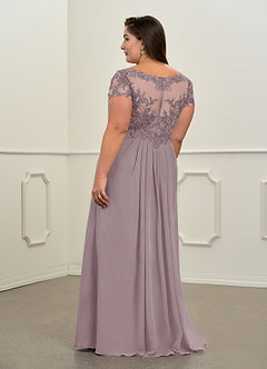 Azazie Dunja Mother of the Bride Dresses Dusk A-Line V-Neck Lace Chiffon Dress image8