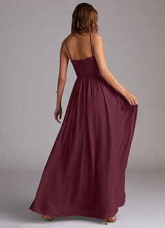 Azazie Calianna Vestidos de madrinha de casamento Vestir Cabernet de Chiffon de Linha A com Fora do ombro image6