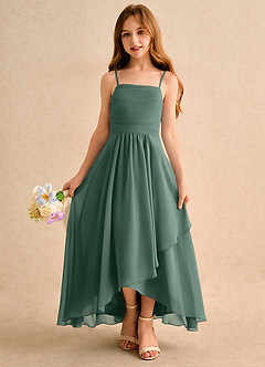 Azazie Twilight Dance Girls Formal Blumenmädchenkleider A-Linie Plissee Chiffon Kleid Seemoos image4