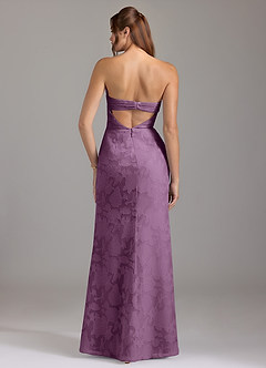 Azazie Leonis Brautjungfernkleider Wandelbar Etui Schulterfrei Blumen-Burnout Kleid Blauregen image6