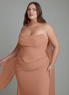 Azazie Sorrel Bridesmaid Dresses Bronzer Mermaid Corset Chiffon Dress image11