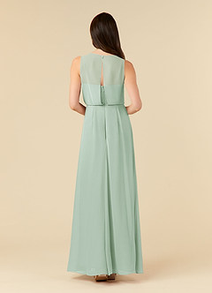 Azazie Marchioness Kleider für die Brautmutter A-Linie Schaufel Gefaltet Chiffon Kleid Agave image2