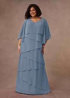 Azazie OHara Mother of the Bride Dresses Twilight A-Line V-Neck Chiffon Dress image10