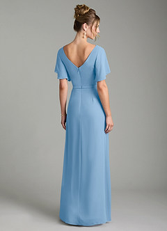 Azazie Ambrosia Bridesmaid Dresses Powder Blue A-Line Pleated Chiffon Dress image6