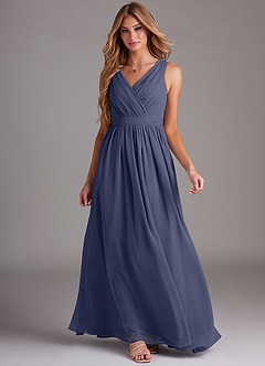 Azazie Kingsley Bridesmaid Dresses Stormy A-Line Lace Chiffon Dress image3