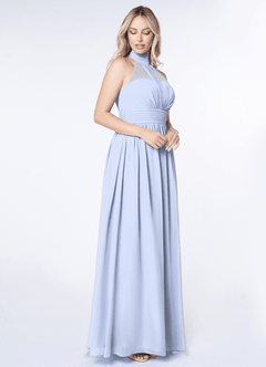 Azazie Iman 신부 들러리 드레스 A라인 쉬폰 플로어 길이 드레스 image3