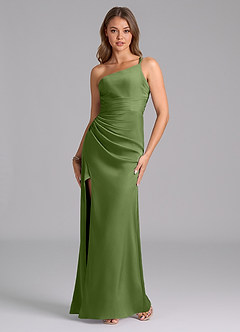 Azazie Eren Bridesmaid Dresses Juniper Mermaid One Shoulder Stretch Satin Dress image2