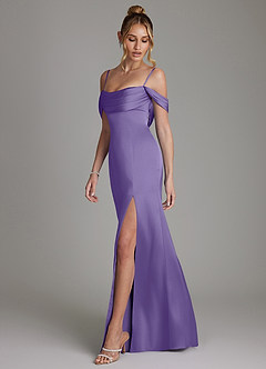 Azazie Nira Bridesmaid Dresses Tahiti Mermaid Corset Stretch Satin Dress image7
