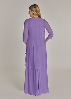 Azazie Manuella Mother of the Bride Dresses Tahiti A-Line V-Neck Pleated Chiffon Dress image2
