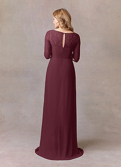 Azazie Leonine Mother of the Bride Dresses Cabernet A-Line Scoop lace Chiffon Dress image5
