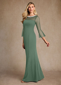 Azazie Bellevie Klänningar till brudens mor Klä Tubklänning i Stretch crepe Pärlbesatt Matcha image5