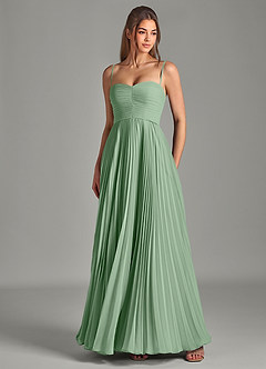 Azazie Chiana Final Sale Matcha A-Line Strapless Chiffon Dress image2