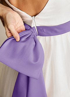 Azazie Lea vestidos de niña de las flores Vestido de Tahití de Tul de Corte En A con Tirante Espagueti image5