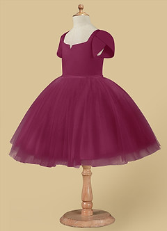 Azazie Malinda Final Sale Blushing Pink Ball-Gown with Sleeves Tulle Dress image6