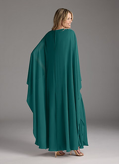 Azazie Drew Mother of the Bride Dresses Peacock A-Line Pleated Chiffon Dress image4
