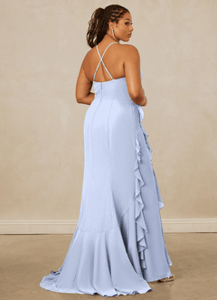 Christian Siriano Bridal for Azazie 1006 Brautjungfernkleider Meerjungfrau-Linie Gestreift Chiffon Kleid Eis image15