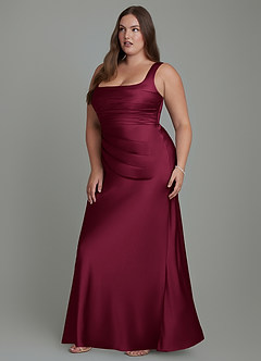 Azazie Agustina Bridesmaid Dresses Burgundy Mermaid Corset Stretch Satin Dress image11