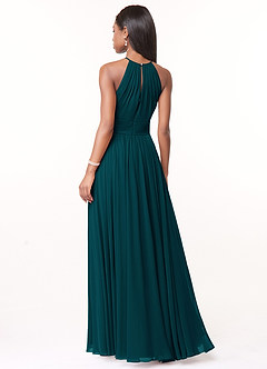 Azazie Cherish Brautjungfernkleider A-Linie Plissee Chiffon Kleid Kiefer image2