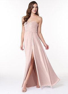 Azazie Arabella Allure Brautjungfernkleider Wandelbar A-Linie Herzausschnitt Chiffon Kleid Zartrosa image3