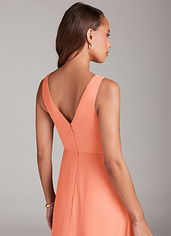 Azazie Nelly Bridesmaid Dresses Sunset A-Line Pleated Chiffon Dress image7