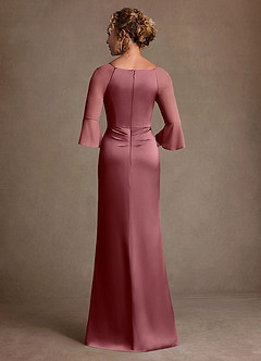 Azazie Nampa Klänningar till brudens mor Klä Tubklänning i Maska Plisserad Desert Rose image3