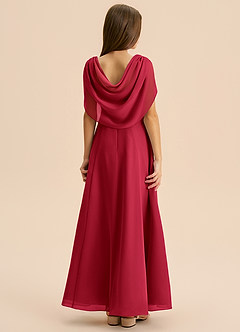 Azazie Lambie Junior Scarlet A-Line Pleated Chiffon Dress image1