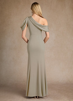 Azazie Paris Mère de la mariée Robes Robe Sirène en Crêpe Élastique Plissée Taupe image3