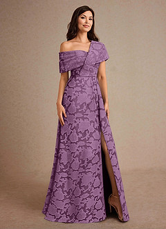 Azazie Milton Mother of the Bride Dresses Wisteria A-Line Pleated Floral Burnout Dress image5