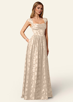 Briar Cream Off-Shoulder Pleated Prom Dress image4