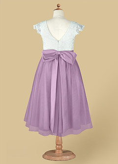 Azazie Vetty Flower Girl Dresses Ivory Wisteria A-Line Lace Tulle Dress image13