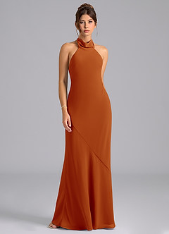 Azazie Velli Bridesmaid Dresses Paprika Mermaid Bow Chiffon Dress image6