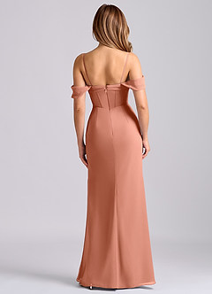 Azazie Joanne Vestidos de damas de honor Vestido de Mai Tai de Gasa de Corte Sirena con Vestidos sin tirantes image6