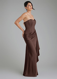 Azazie Draya Bridesmaid Dresses Ganache Mermaid Strapless Stretch Satin Dress image7
