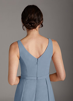 Azazie Dubrow Vendita Finale Abito A-Line in Chiffon Pizzo Blu Polveroso image5