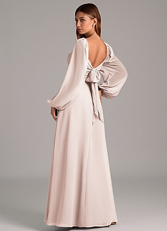 Azazie Annistyn Brudtärnklänningar Klänning av A-Linje i Chiffong Långärmad Rosenblad image2