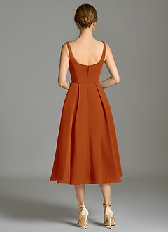 Azazie Amalie Bridesmaid Dresses Paprika A-Line Pleated Chiffon Dress image2