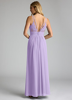 Azazie Maren Allure Bridesmaid Dresses Lilac A-Line V-Neck Lace Chiffon Dress image5