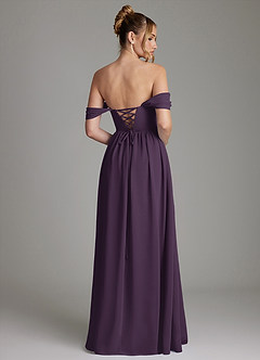 Azazie Caterina Bridesmaid Dresses Plum A-Line Corset Chiffon Dress image10
