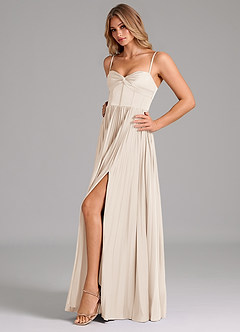 Azazie Akiko Bridesmaid Dresses White Alabaster A-Line Sweetheart Neckline Stretch Satin Dress image6