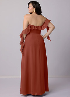 Barbie ♥ Azazie Bridesmaid Dresses Auburn A-Line Off the Shoulder Chiffon Convertible Dress image12